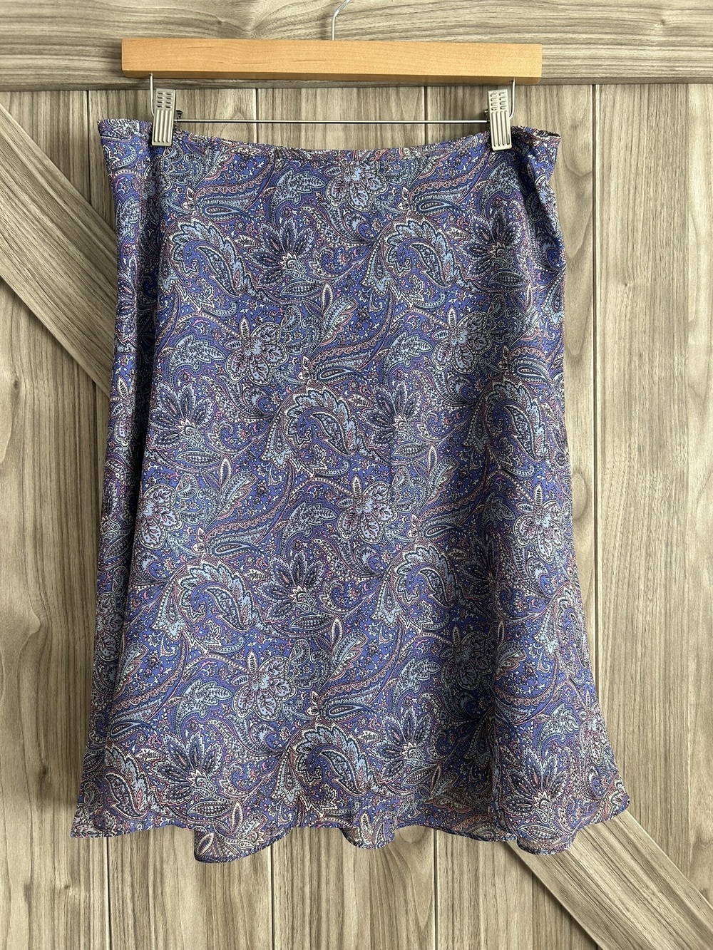VINTAGE 90s Y2K Casual Corner Annex 100% Silk Paisley Skirt Petite 12